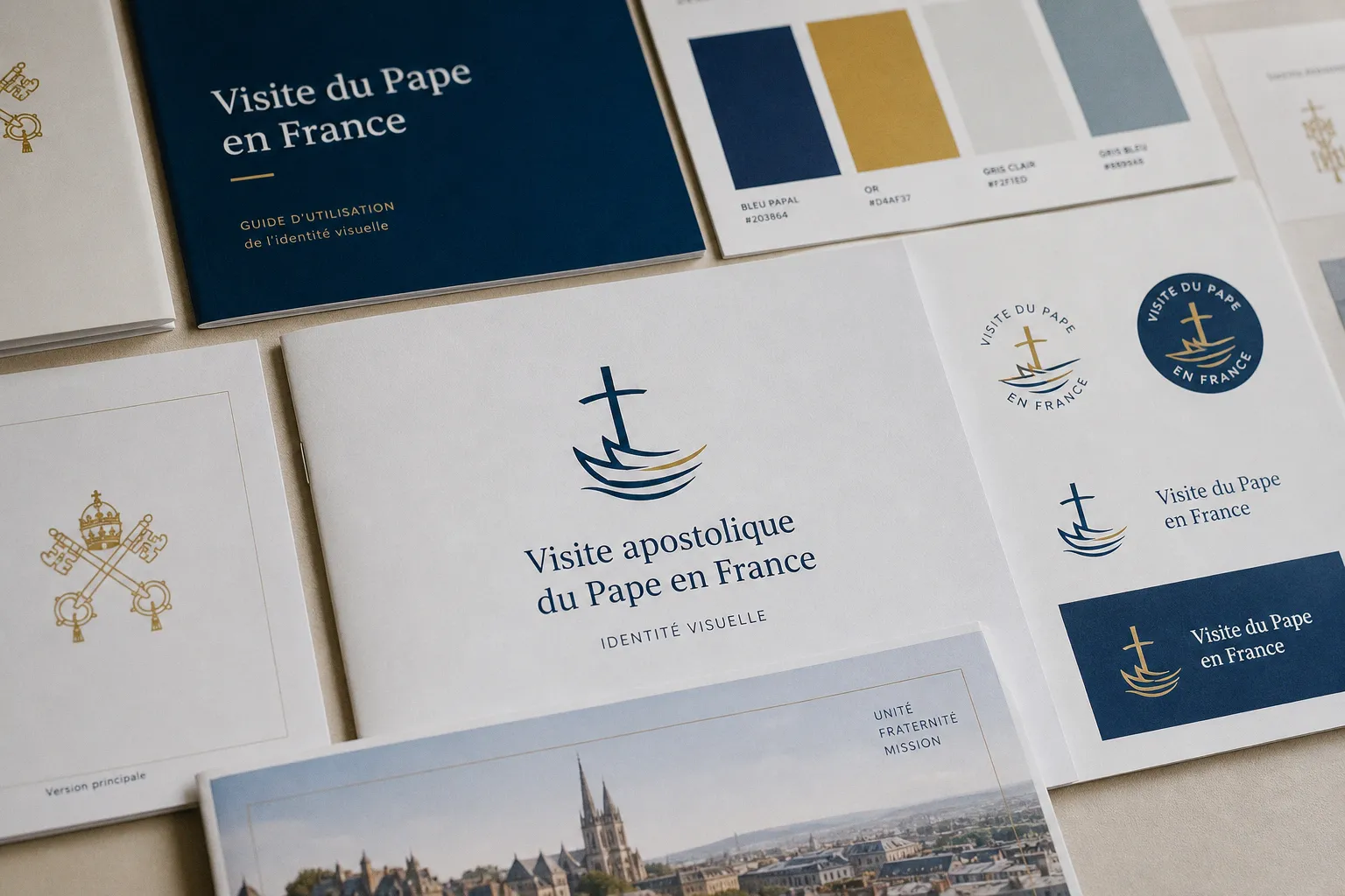 Analyse de l'identité visuelle pour la visite du pape en France